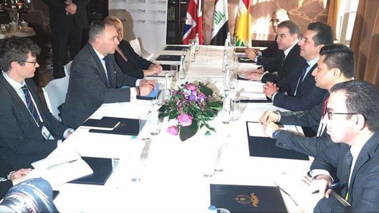 Kurdistan Region Prime Minister Masrour Barzani meets with Mark Sedwill, the National Security Adviser of Britain, Munich, Germany, Feb. 16, 2020. (Photo: KRG)